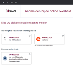 Aanmelden bij de online overheid